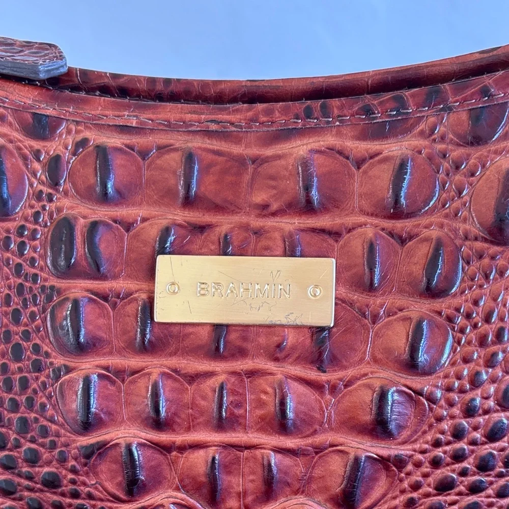 Brahmin‎ Brown Croc-Embossed Crossbody Bag